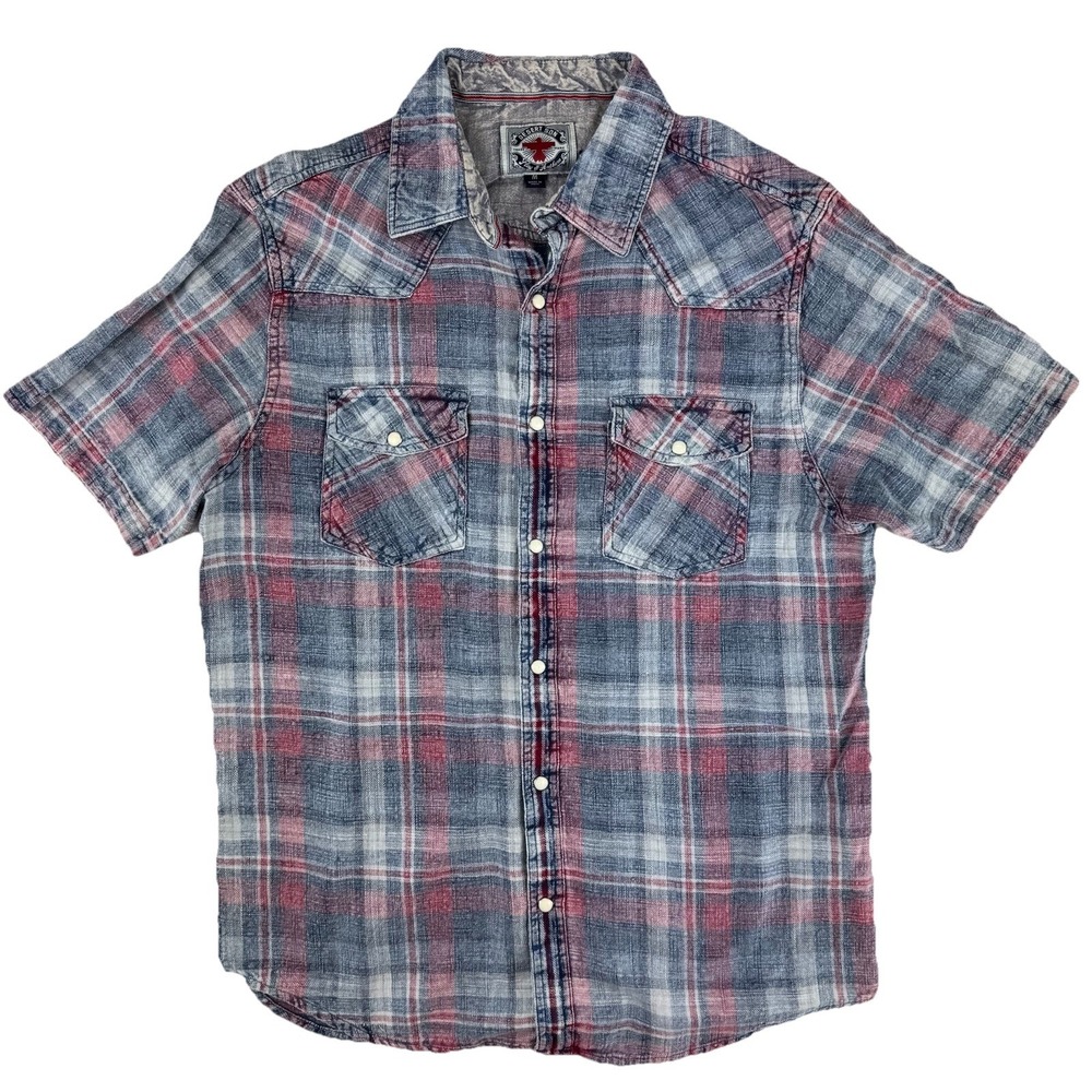 Flag & Anthem Desert Son Pearl Snap Western Shirt Mens‎ Medium Plaid